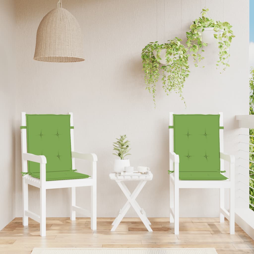 vidaXL Cojines silla respaldo bajo 2 ud tela verde melange 100x50x4 cm