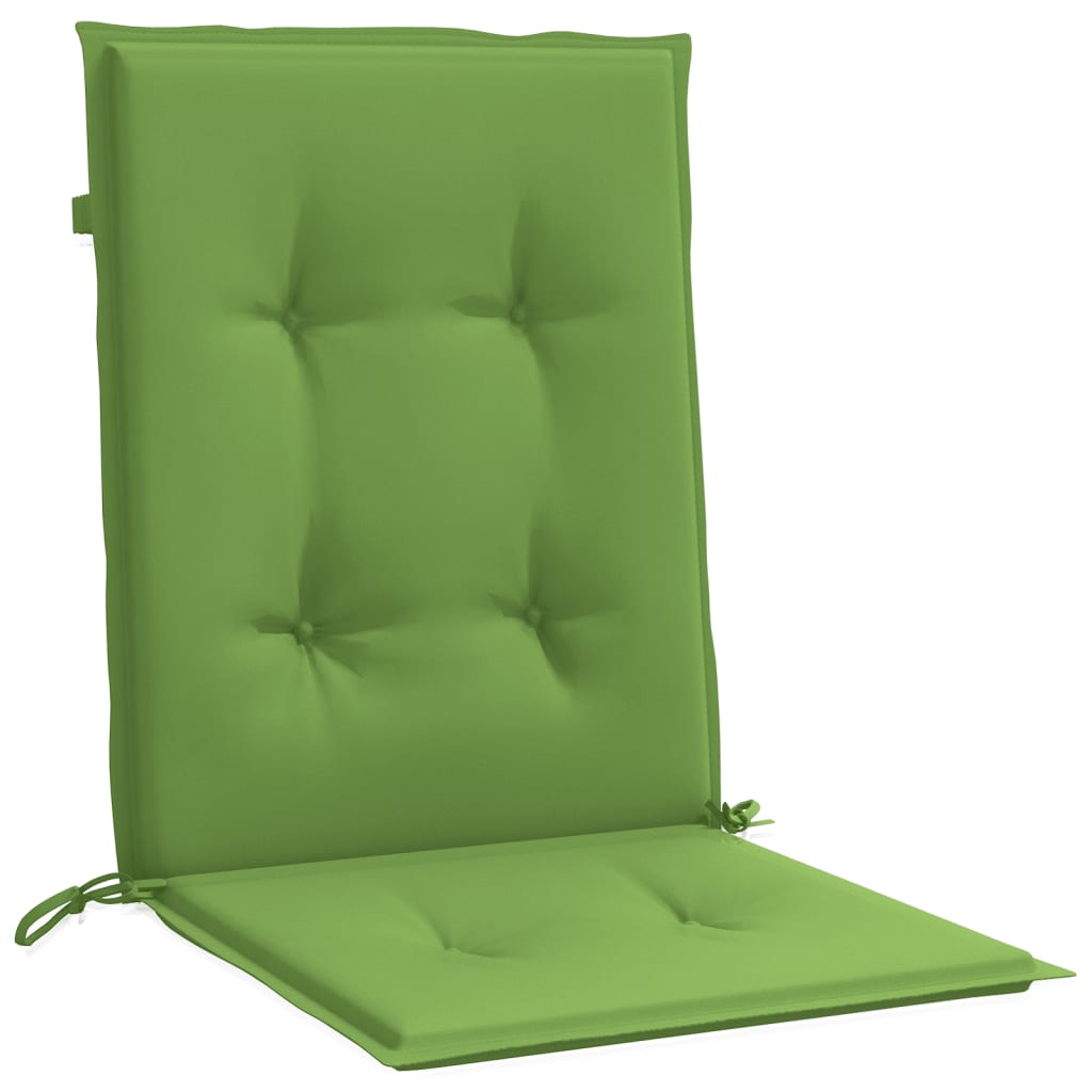 vidaXL Cojines silla respaldo bajo 2 ud tela verde melange 100x50x4 cm