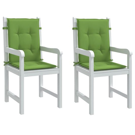 vidaXL Cojines silla respaldo bajo 2 ud tela verde melange 100x50x4 cm