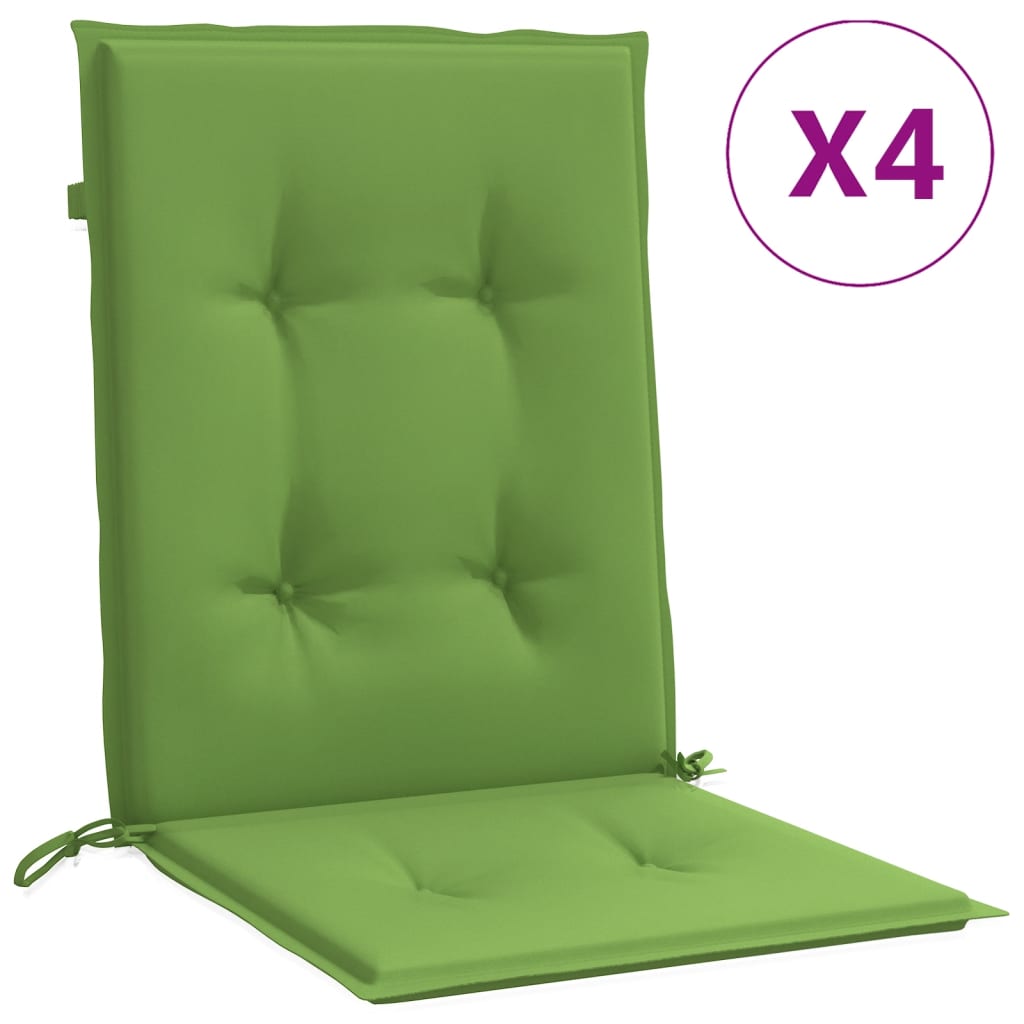 vidaXL Cojines silla respaldo bajo 4 ud tela verde melange 100x50x4 cm