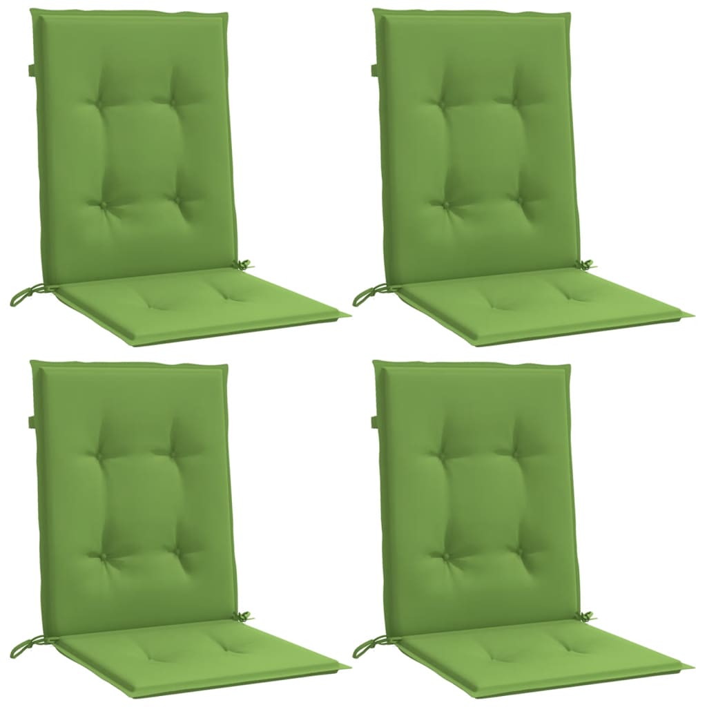 vidaXL Cojines silla respaldo bajo 4 ud tela verde melange 100x50x4 cm