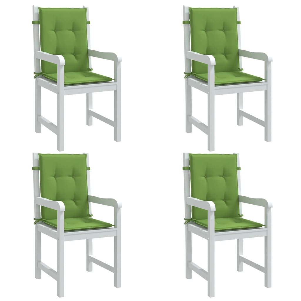 vidaXL Cojines silla respaldo bajo 4 ud tela verde melange 100x50x4 cm