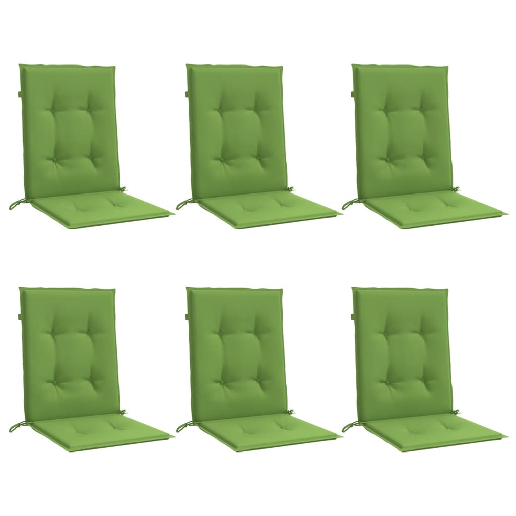 vidaXL Cojines silla respaldo bajo 6 ud tela verde melange 100x50x4 cm