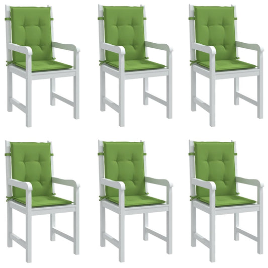 vidaXL Cojines silla respaldo bajo 6 ud tela verde melange 100x50x4 cm