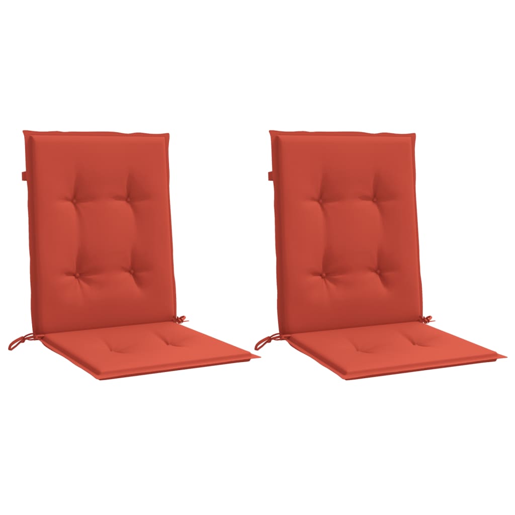 vidaXL Cojines silla respaldo bajo 2 ud tela rojo melange 100x50x4 cm