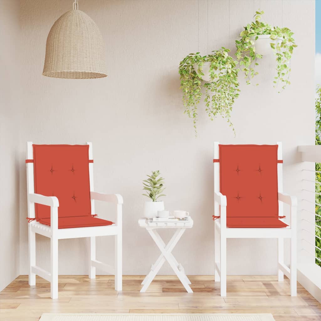 vidaXL Cojines silla respaldo bajo 2 ud tela rojo melange 100x50x4 cm