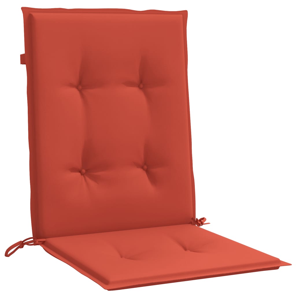 vidaXL Cojines silla respaldo bajo 2 ud tela rojo melange 100x50x4 cm