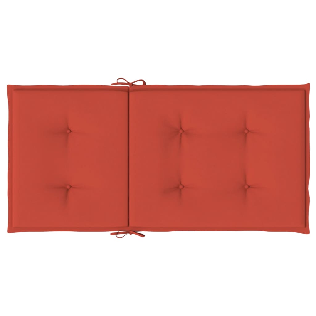 vidaXL Cojines silla respaldo bajo 2 ud tela rojo melange 100x50x4 cm