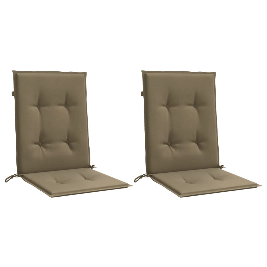 vidaXL Cojines silla respaldo bajo 2 ud tela taupe melange 100x50x4 cm