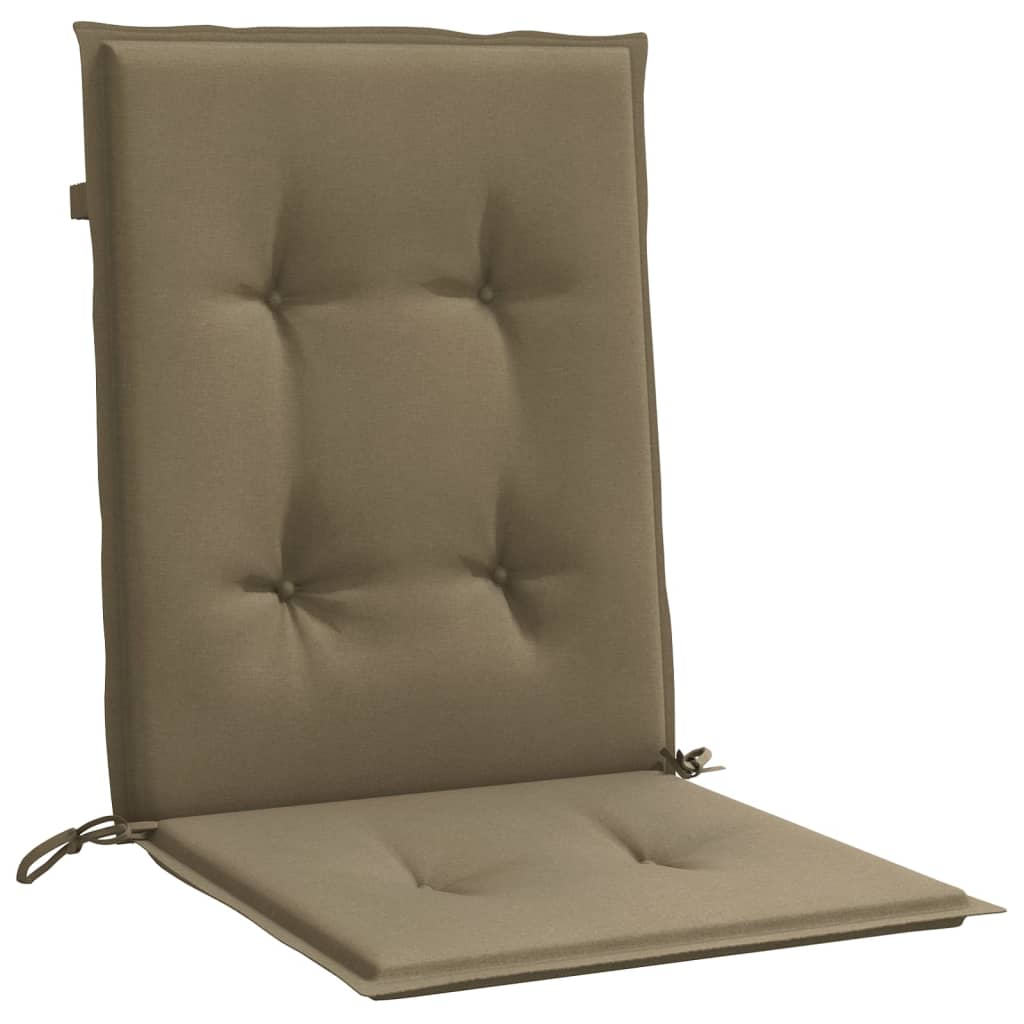 vidaXL Cojines silla respaldo bajo 2 ud tela taupe melange 100x50x4 cm