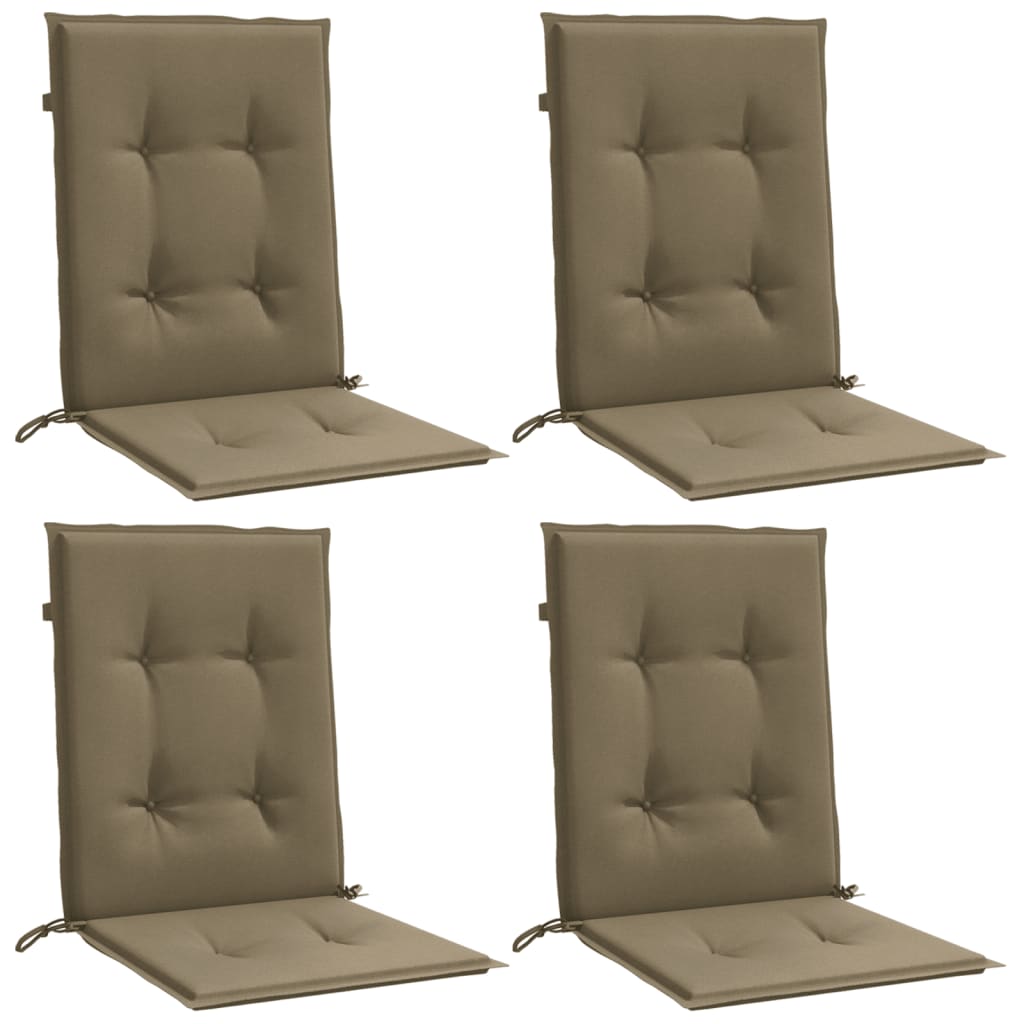 vidaXL Cojines silla respaldo bajo 4 ud tela taupe melange 100x50x4 cm