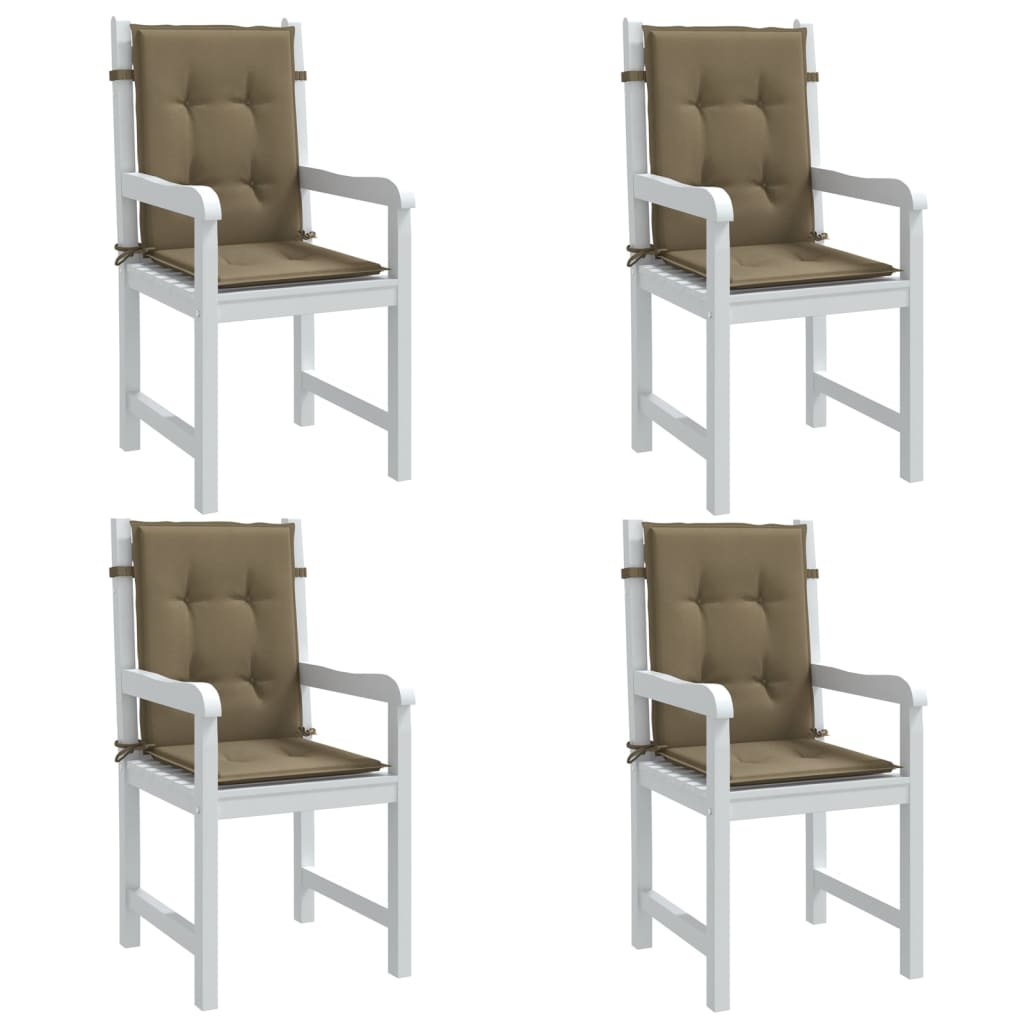 vidaXL Cojines silla respaldo bajo 4 ud tela taupe melange 100x50x4 cm