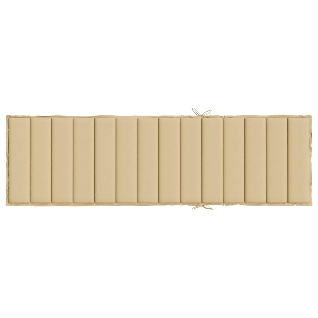 vidaXL Cojín para tumbona tela beige melange 200x50x4 cm