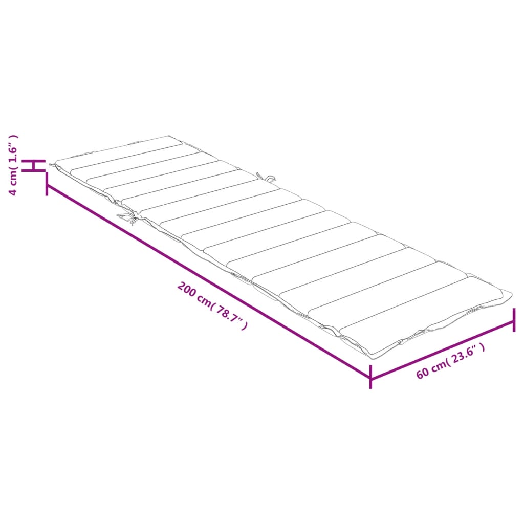 vidaXL Cojín para tumbona tela crema melange 200x60x4 cm