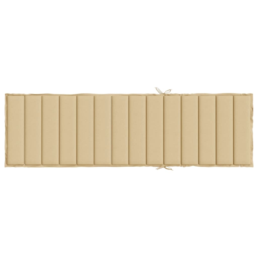 vidaXL Cojín para tumbona tela beige melange 200x60x4 cm