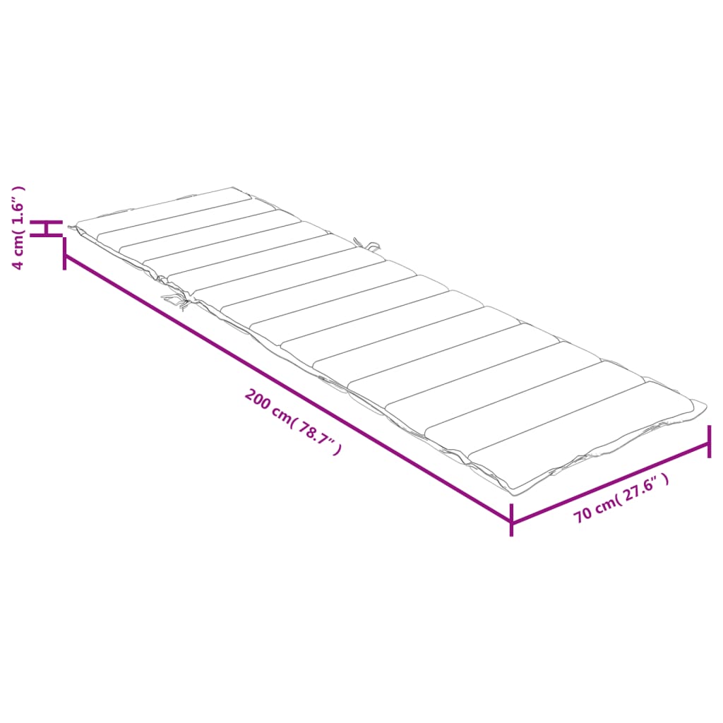 vidaXL Cojín para tumbona tela crema melange 200x70x4 cm