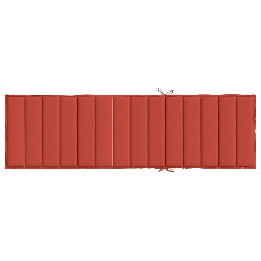 vidaXL Cojín para tumbona tela rojo melange 200x70x4 cm