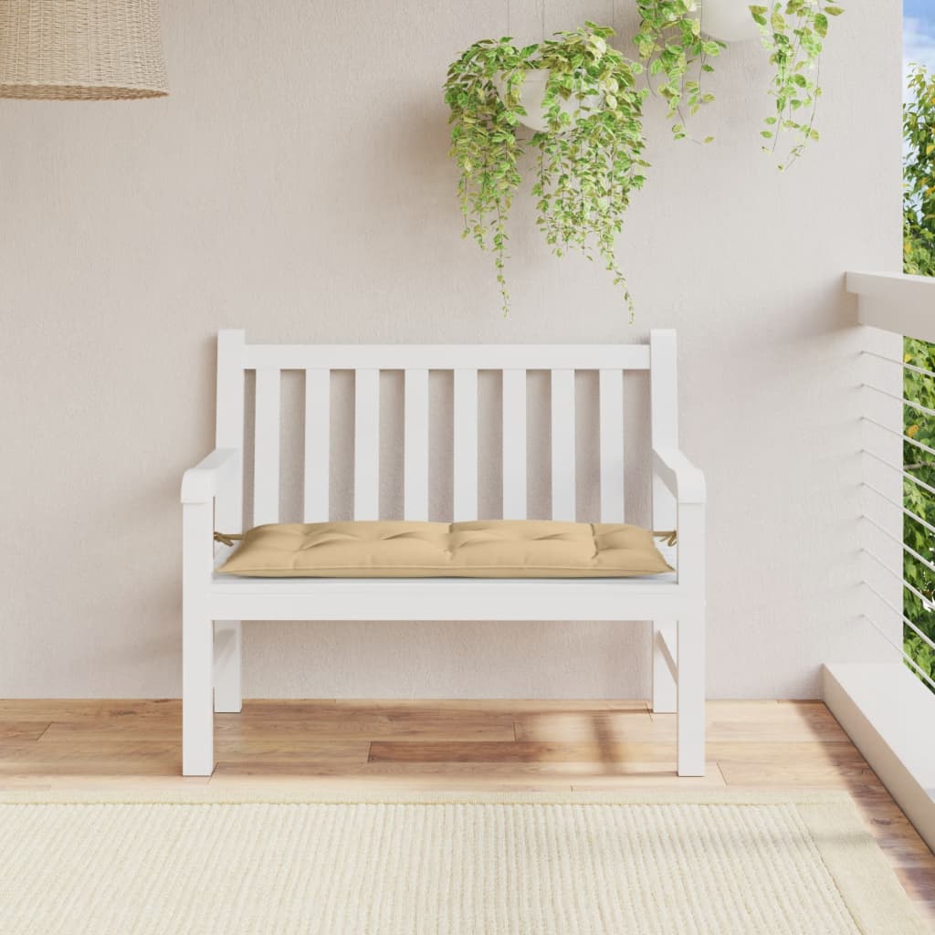 vidaXL Cojín para banco de jardín tela beige melange 100x50x7 cm