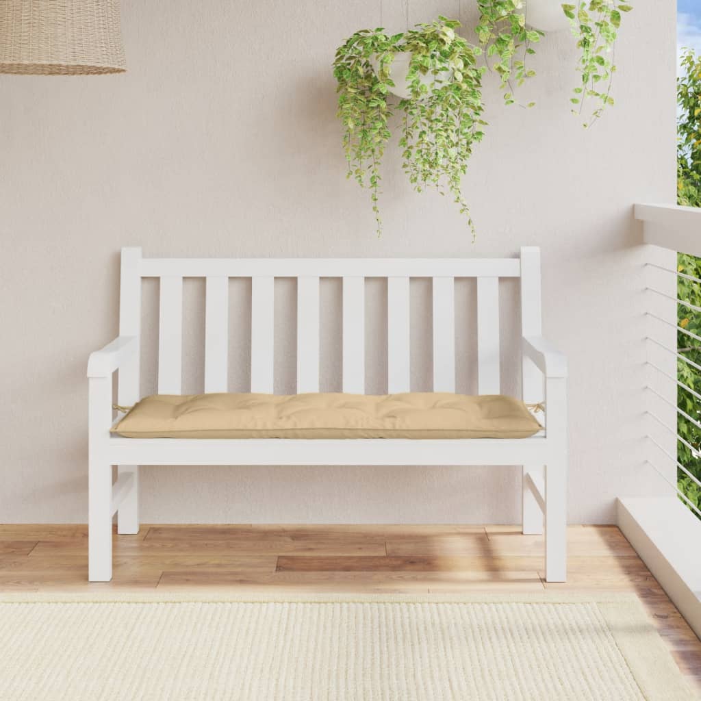 vidaXL Cojín para banco de jardín tela beige melange 120x50x7 cm