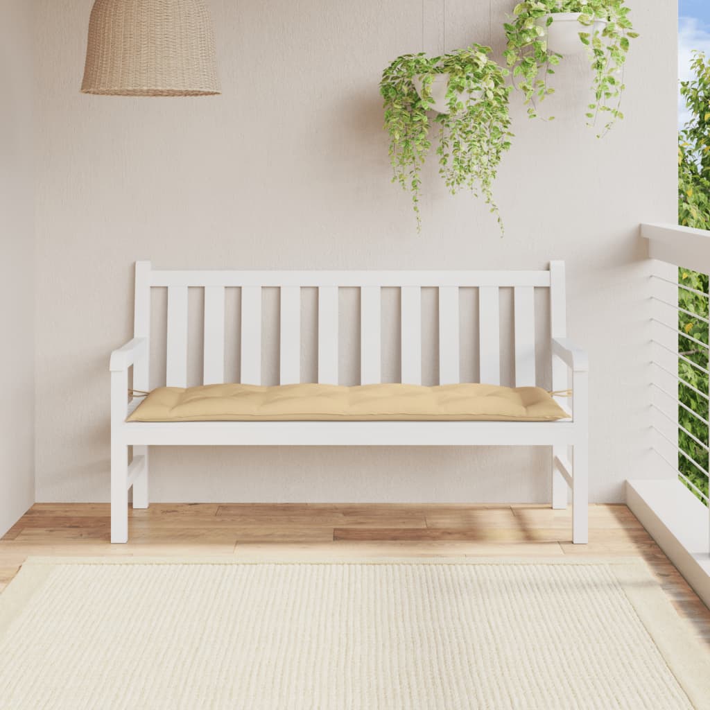 vidaXL Cojín para banco de jardín tela beige melange 150x50x7 cm