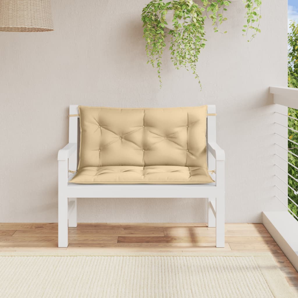 vidaXL Cojines para banco jardín 2 uds tela beige melange 100x50x7 cm