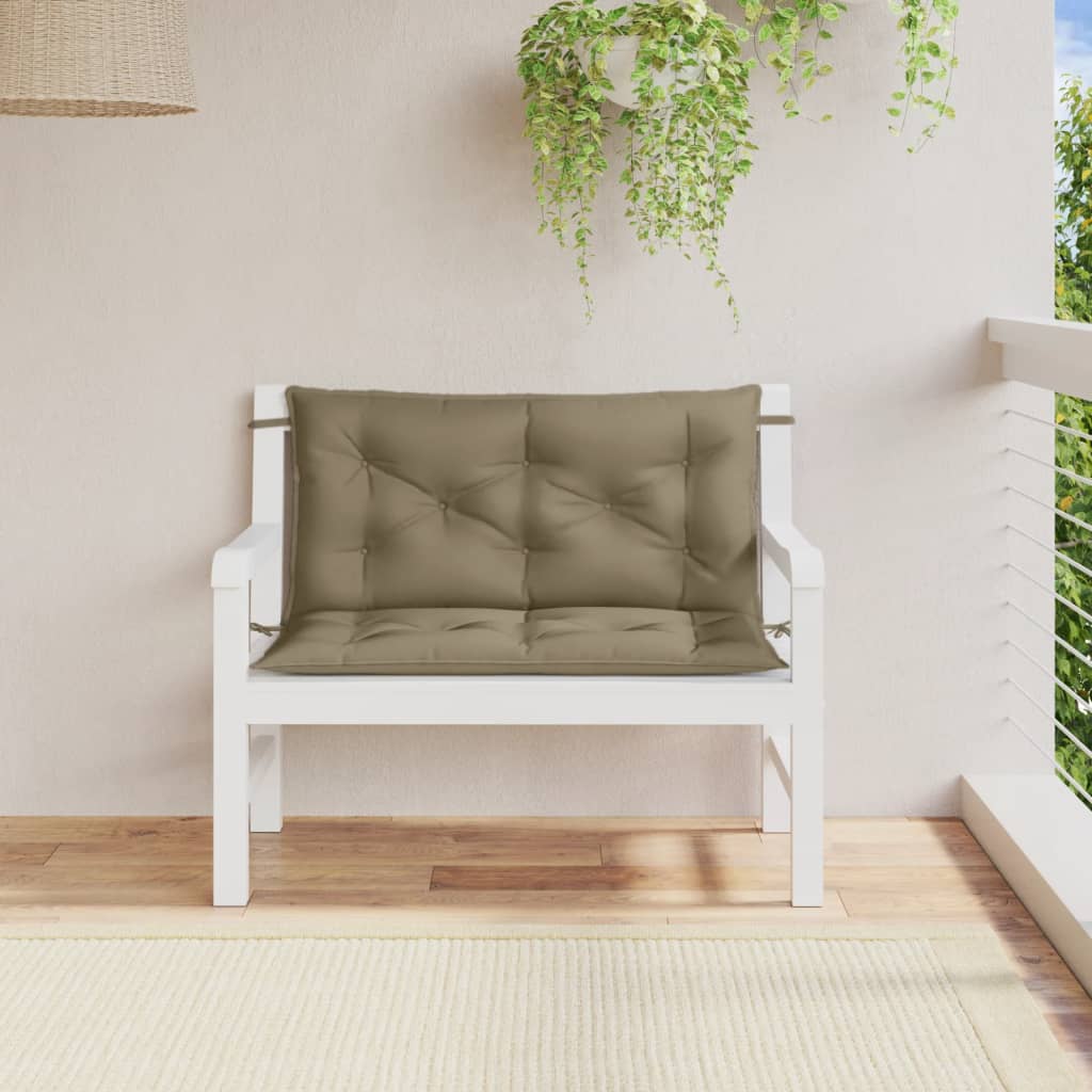 vidaXL Cojines banco jardín 2 uds tela gris taupe melange 100x50x7 cm