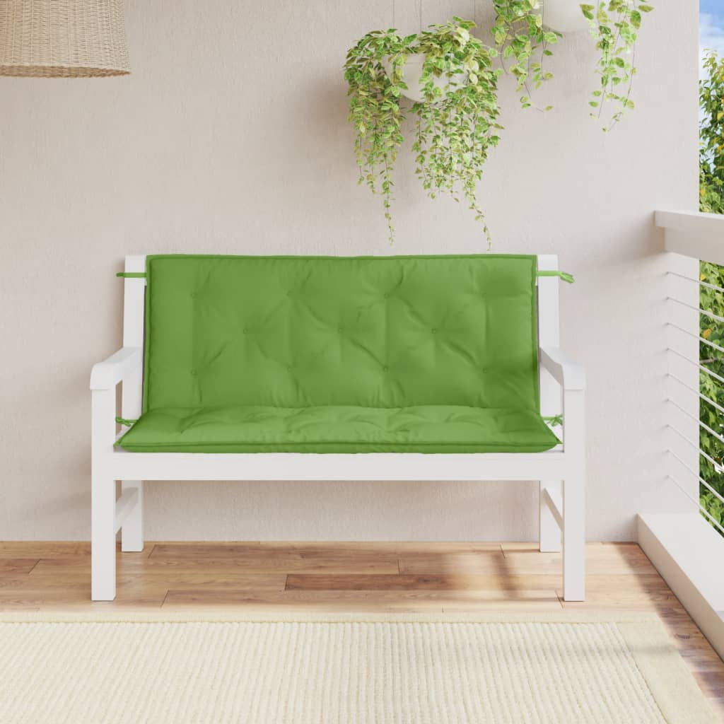 vidaXL Cojines para banco jardín 2 uds tela verde melange 120x50x7 cm