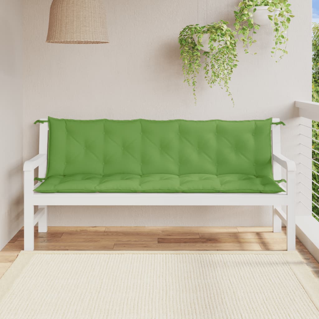 vidaXL Cojines para banco jardín 2 uds tela verde melange 180x50x7 cm