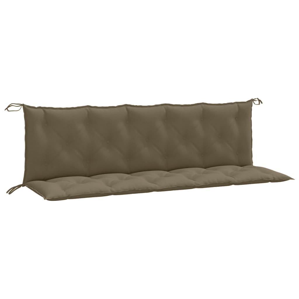 vidaXL Cojines banco jardín 2 uds tela gris taupe melange 180x50x7 cm