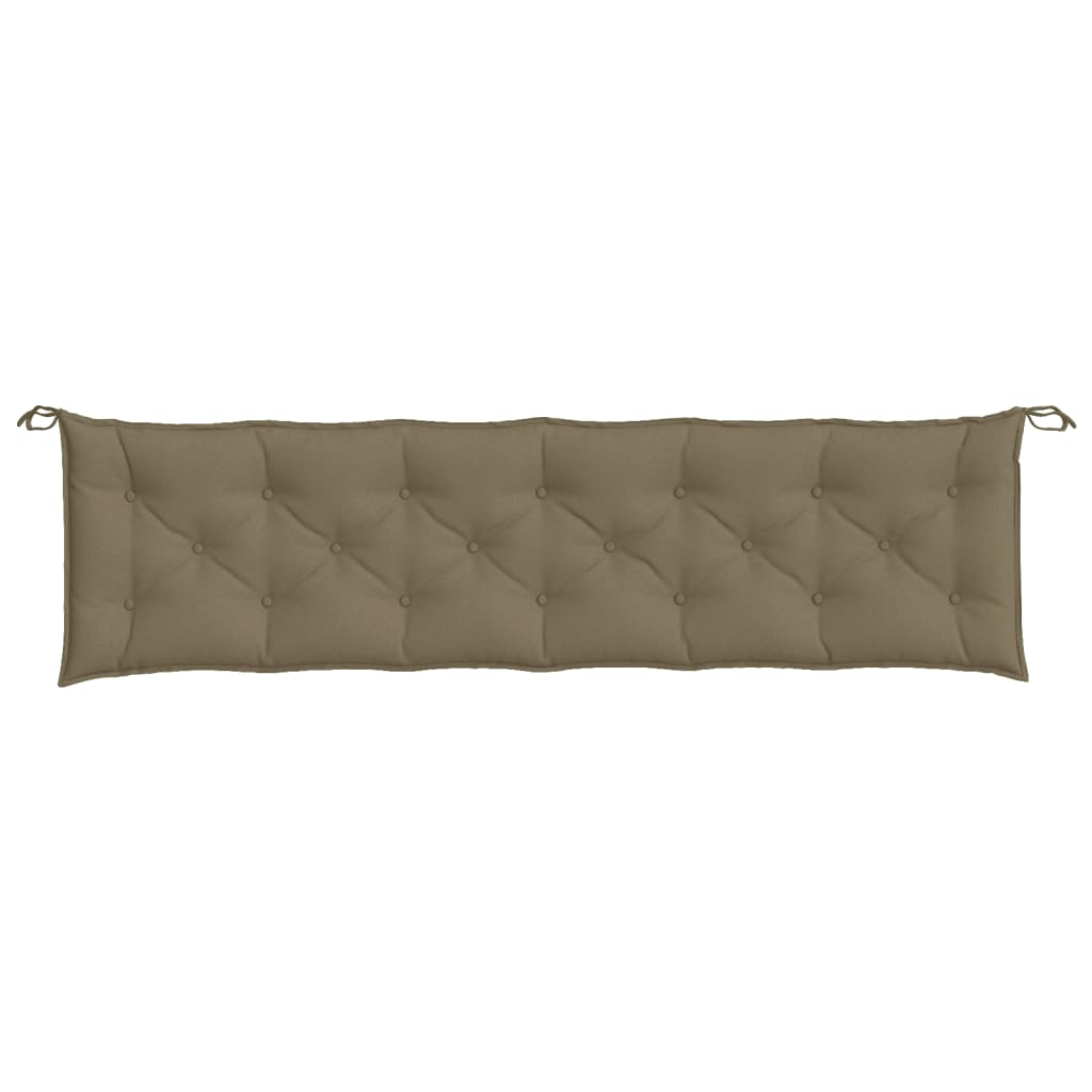 vidaXL Cojines banco jardín 2 uds tela gris taupe melange 200x50x7 cm