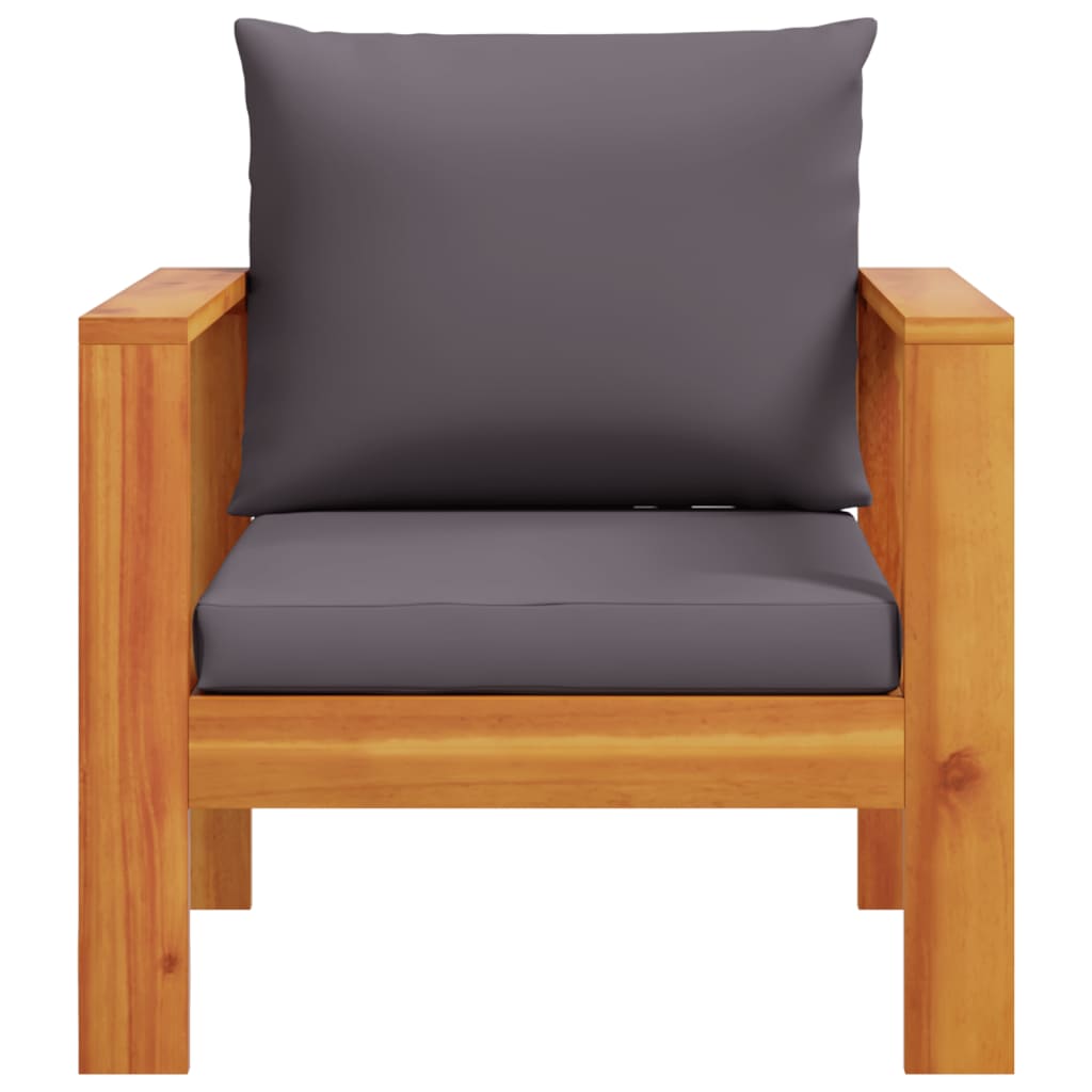 vidaXL Sillón de jardín con cojines madera maciza de acacia