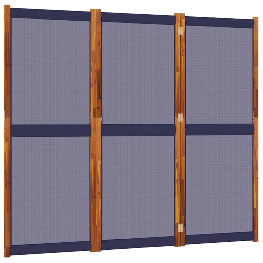 vidaXL Biombo divisor de 3 paneles azul oscuro 210x180 cm