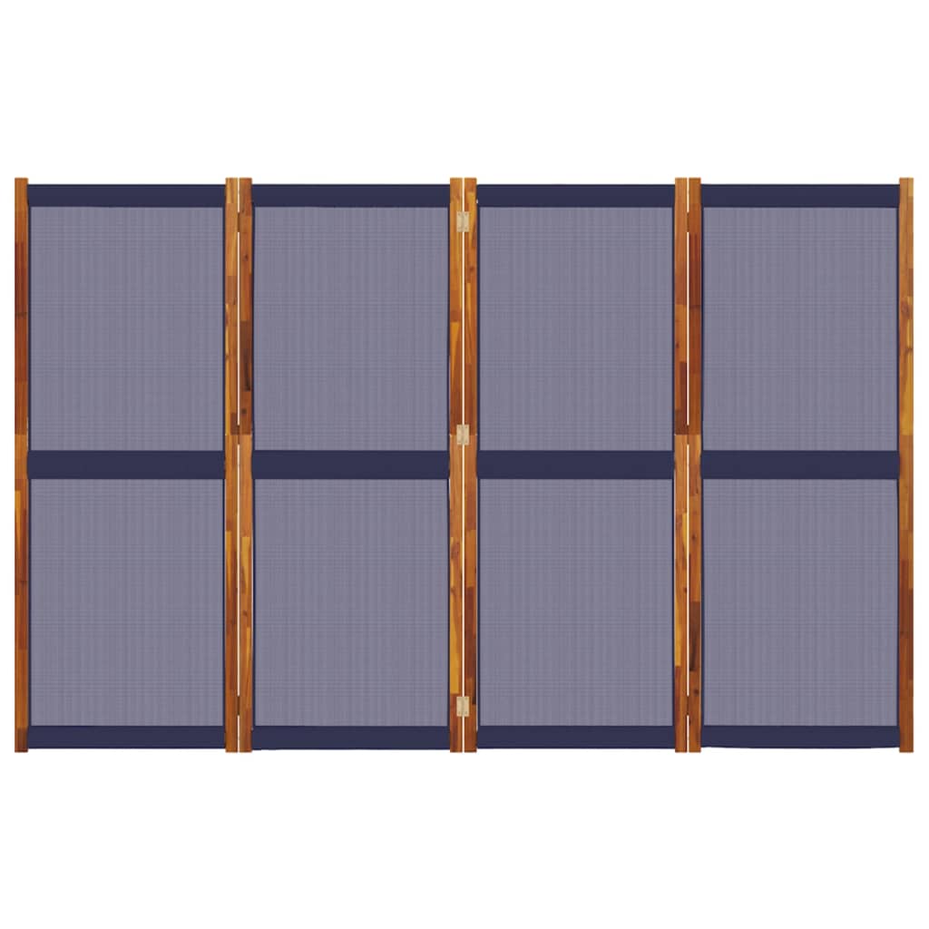 vidaXL Biombo divisor de 4 paneles azul oscuro 280x180 cm