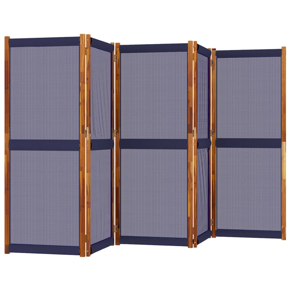 vidaXL Biombo divisor de 5 paneles azul oscuro 350x180 cm