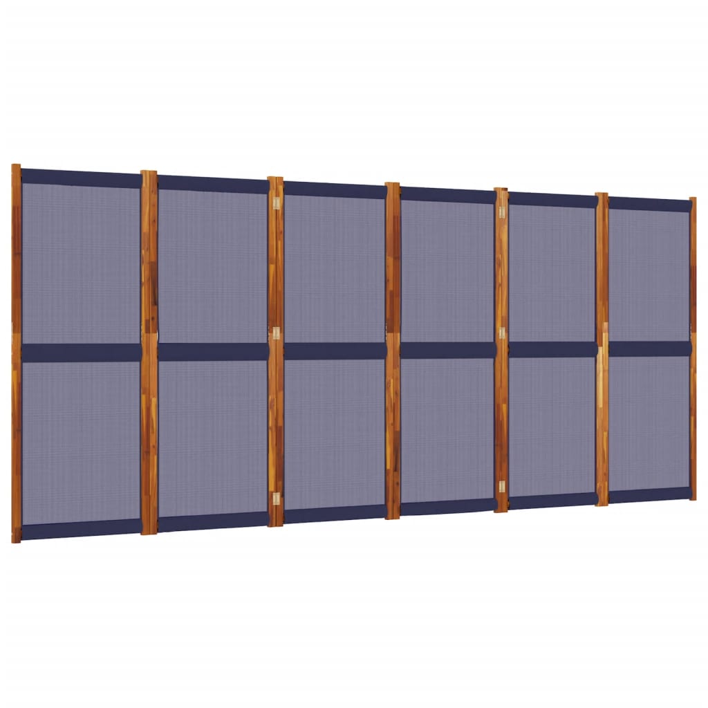 vidaXL Biombo divisor de 6 paneles azul oscuro 420x180 cm