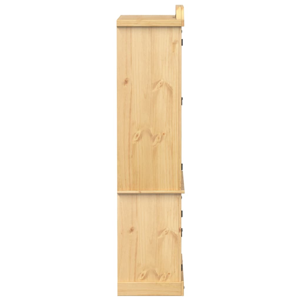 vidaXL Armario con vitrina Corona madera maciza pino 103,5x42x180 cm