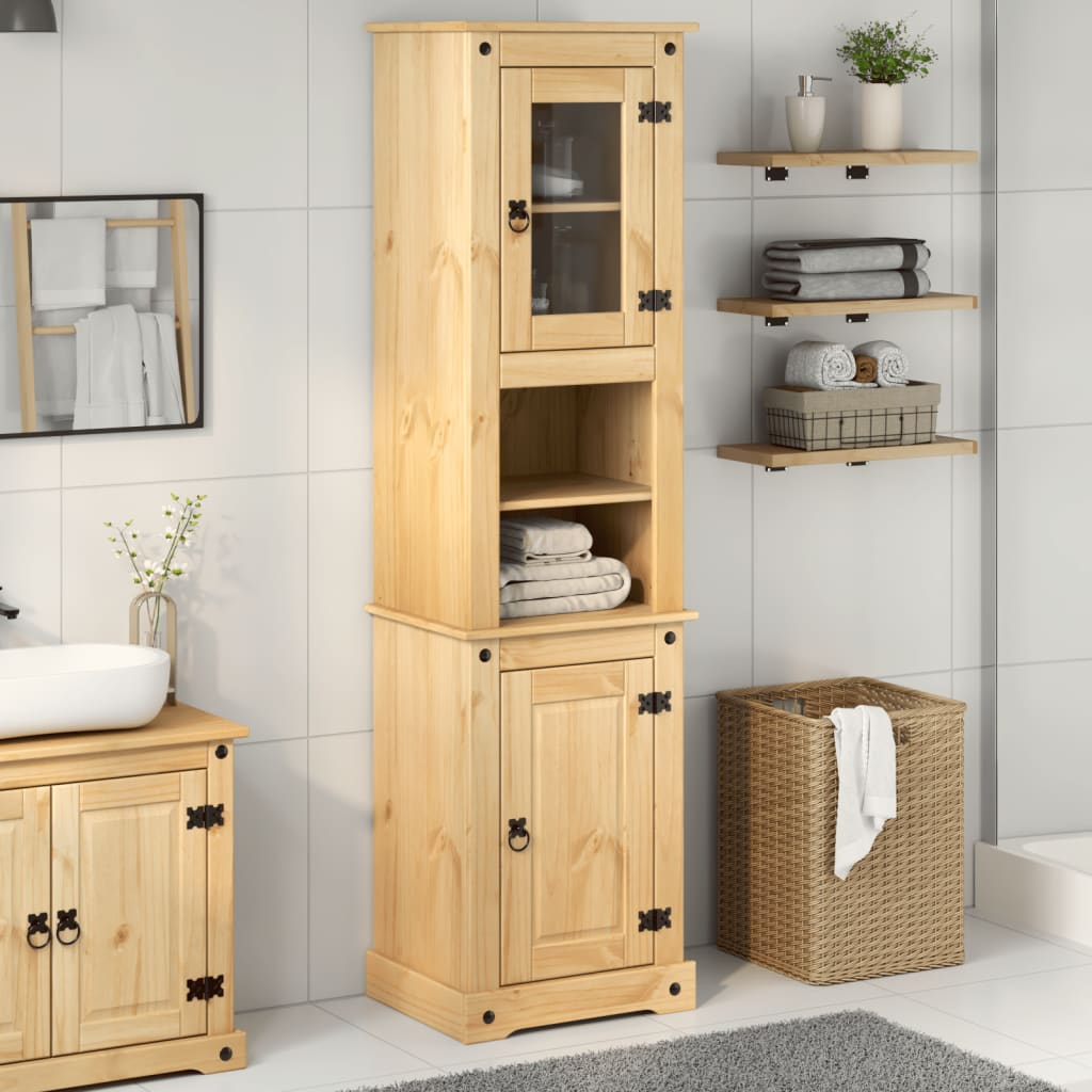 vidaXL Armario de baño «Corona» madera maciza de pino 50x40x185 cm