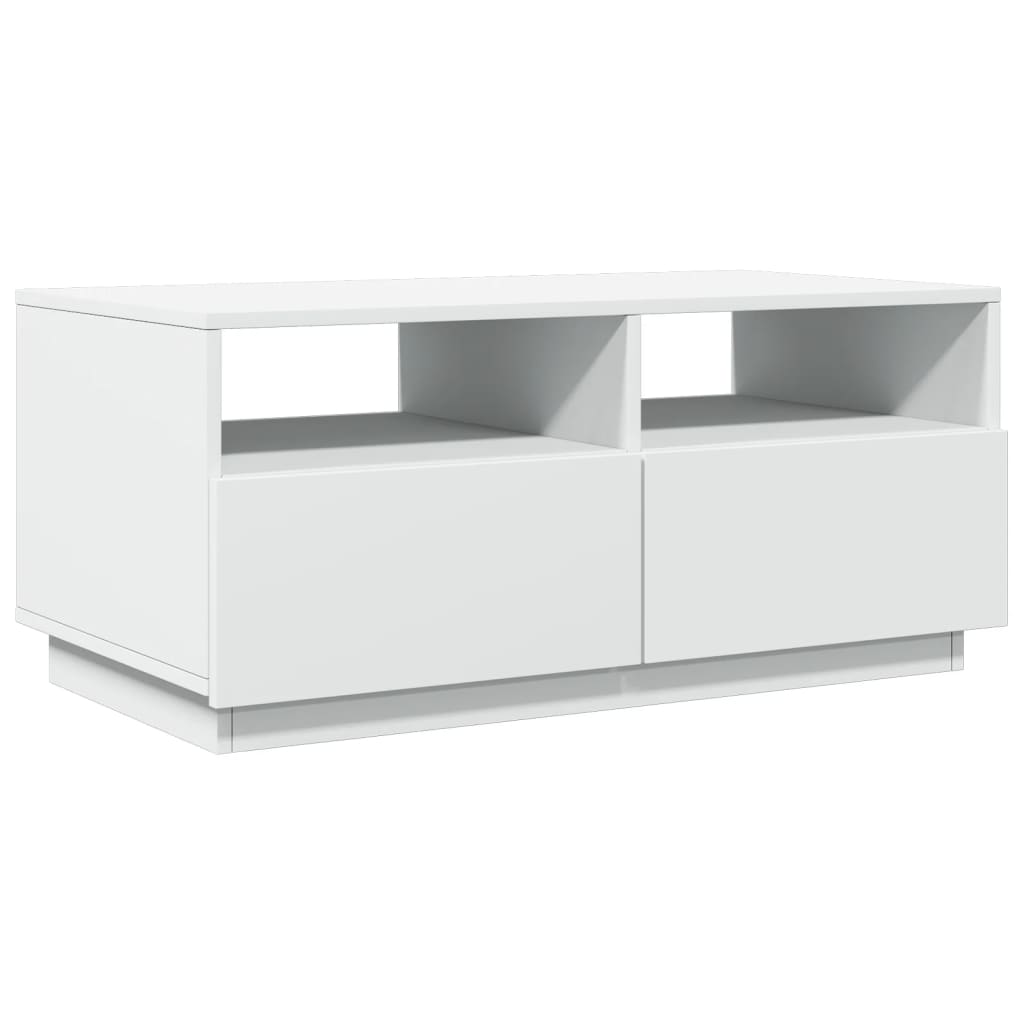 vidaXL Mesa de centro con luces LED blanco 90x49x40 cm