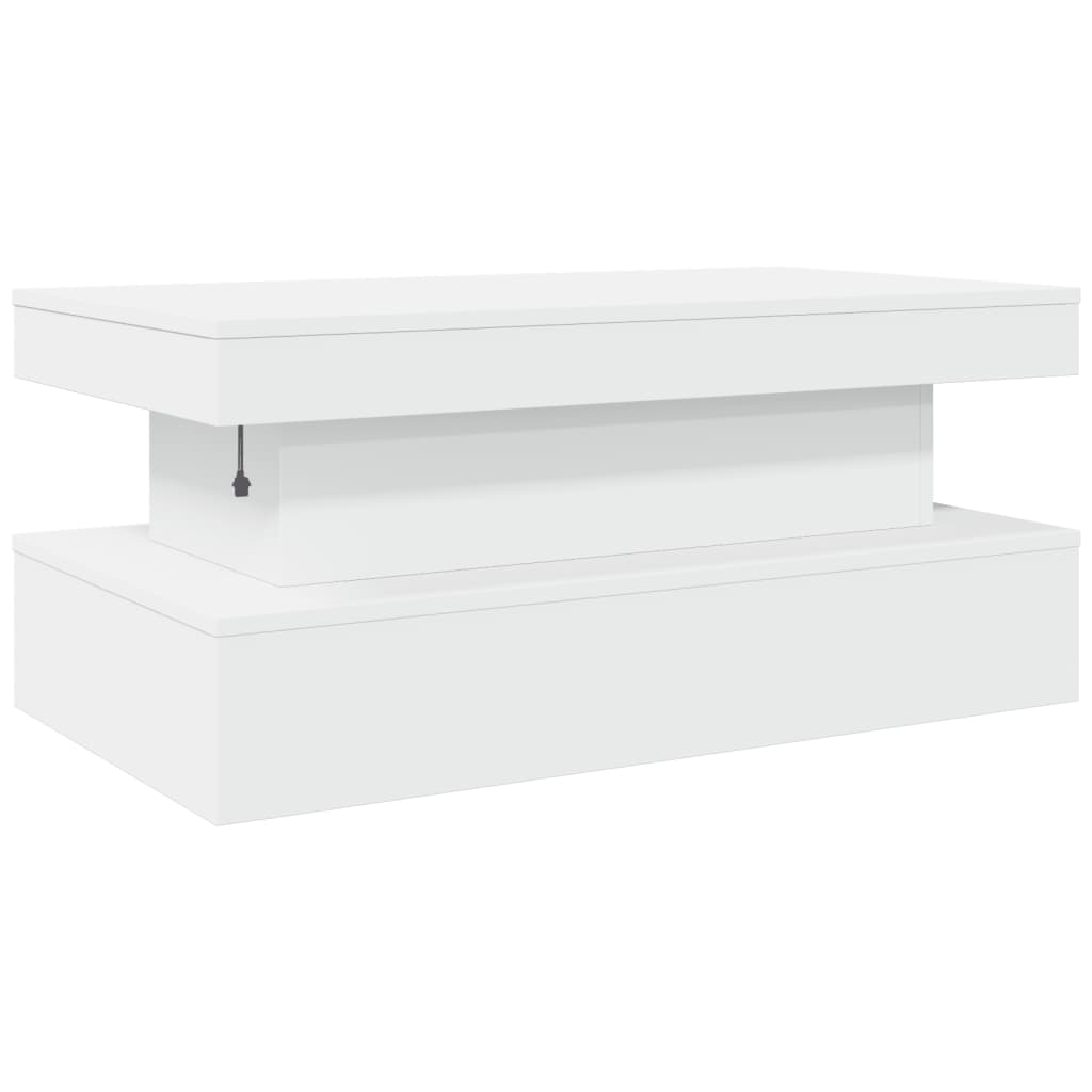 vidaXL Mesa de centro con luces LED blanco 90x50x40 cm