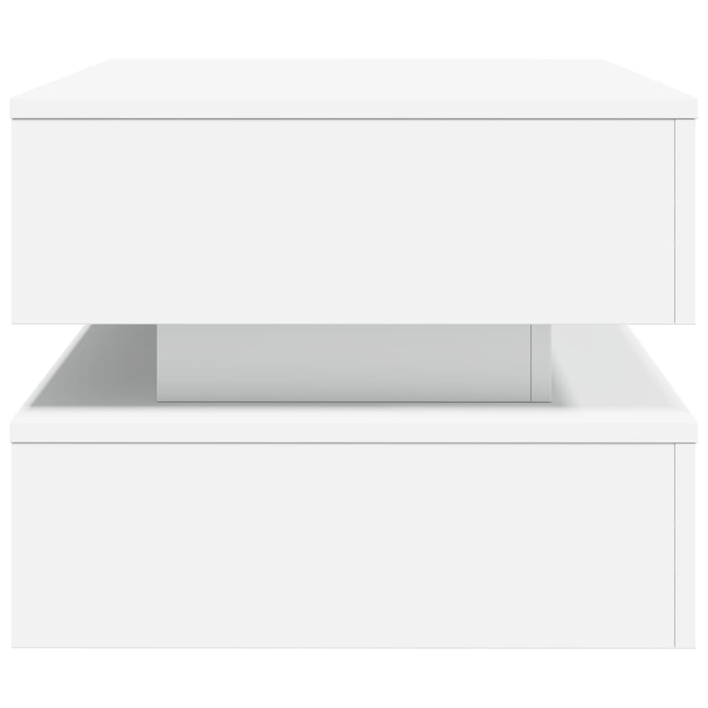 vidaXL Mesa de centro con luces LED blanco 90x50x40 cm