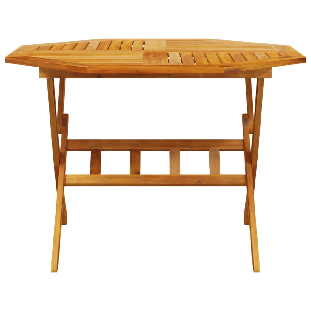 vidaXL Mesa de jardín plegable madera maciza de acacia Ø110x75 cm