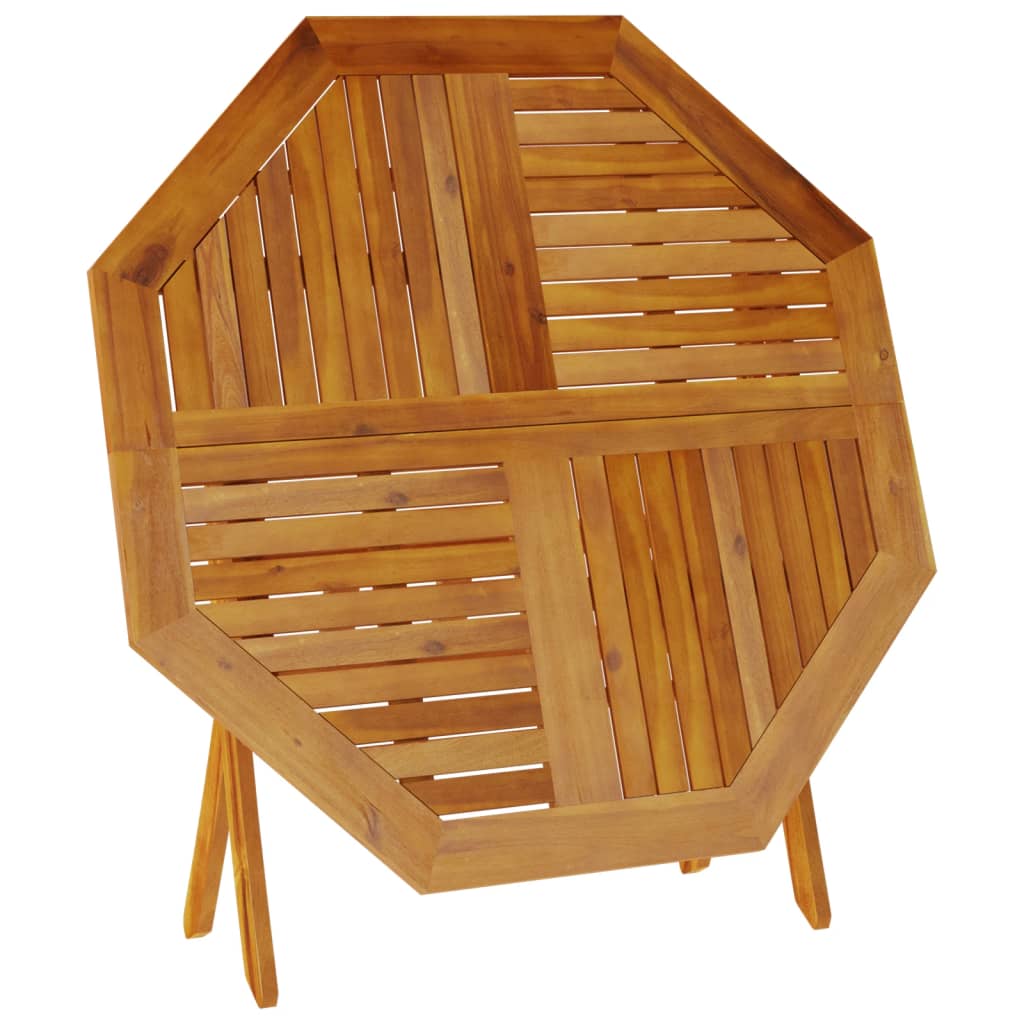 vidaXL Mesa de jardín plegable madera maciza de acacia Ø110x75 cm