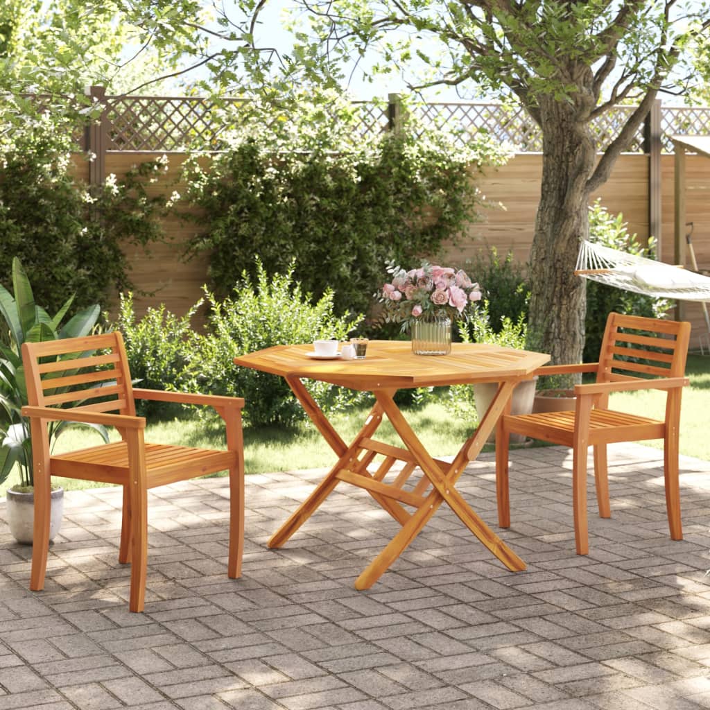 vidaXL Sillas de jardín 2 uds madera maciza de acacia 59x55x85 cm