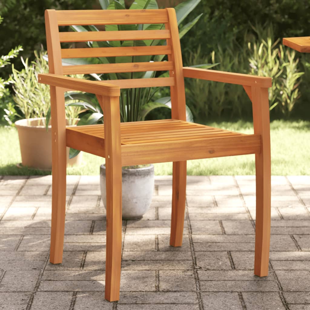 vidaXL Sillas de jardín 2 uds madera maciza de acacia 59x55x85 cm