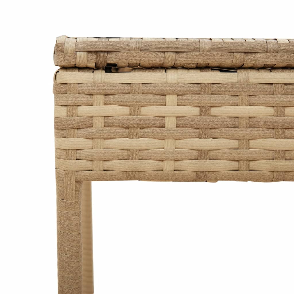 vidaXL Tumbona con capota y mesa ratán sintético beige