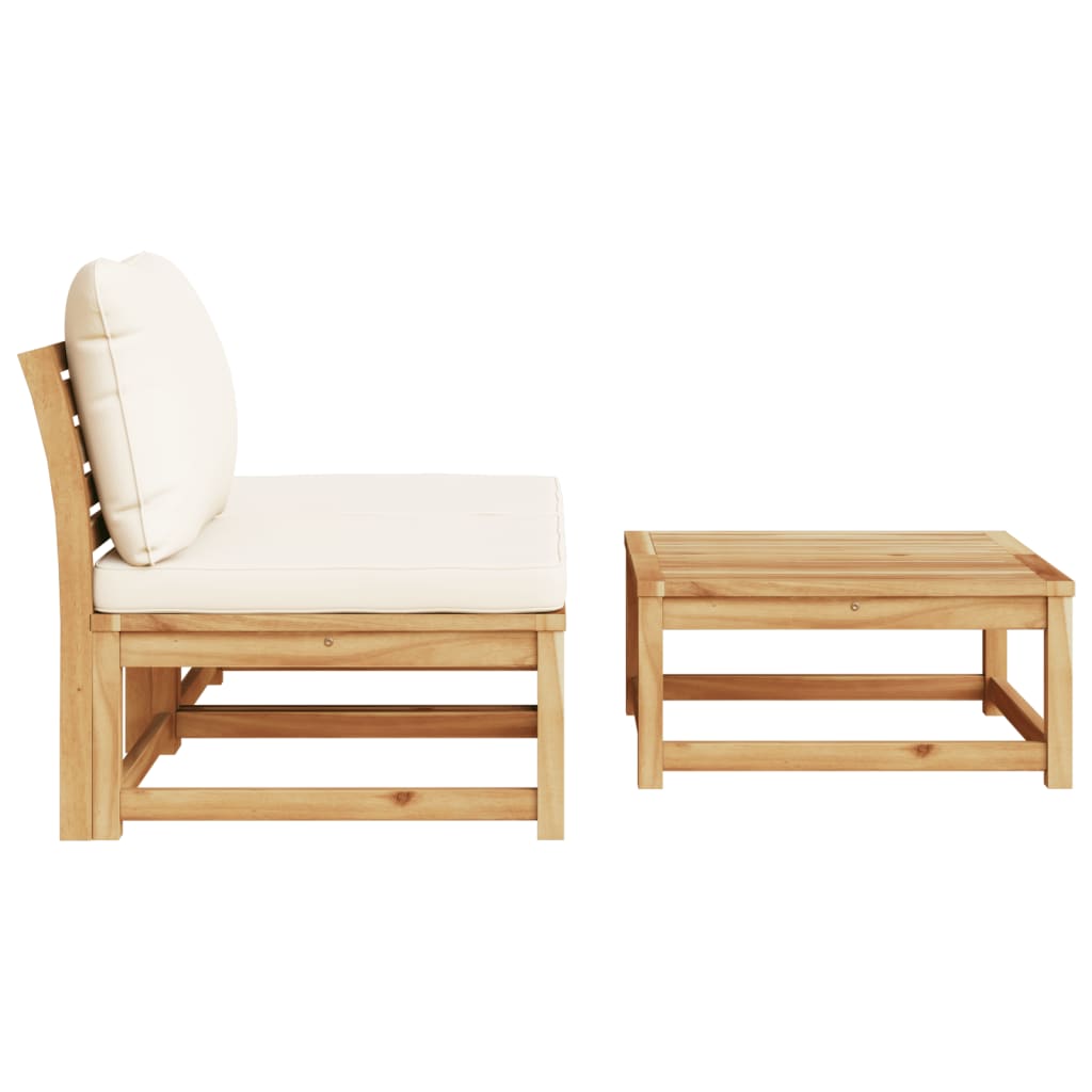 vidaXL Set de muebles para jardín 3 piezas con cojines madera acacia