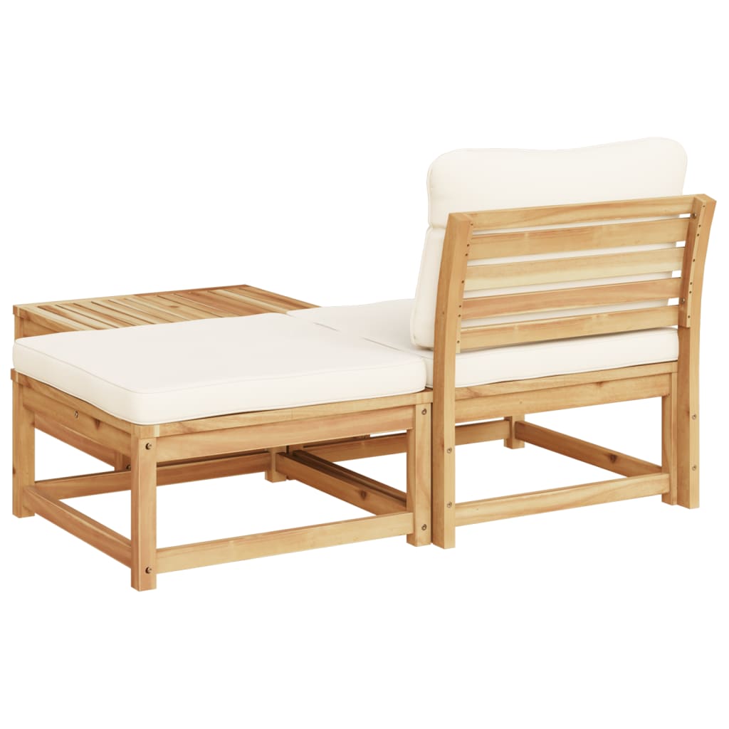 vidaXL Set de muebles para jardín 3 piezas con cojines madera acacia