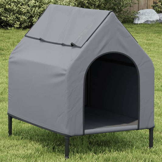 vidaXL Casa para perros tela Oxford y acero gris antracita