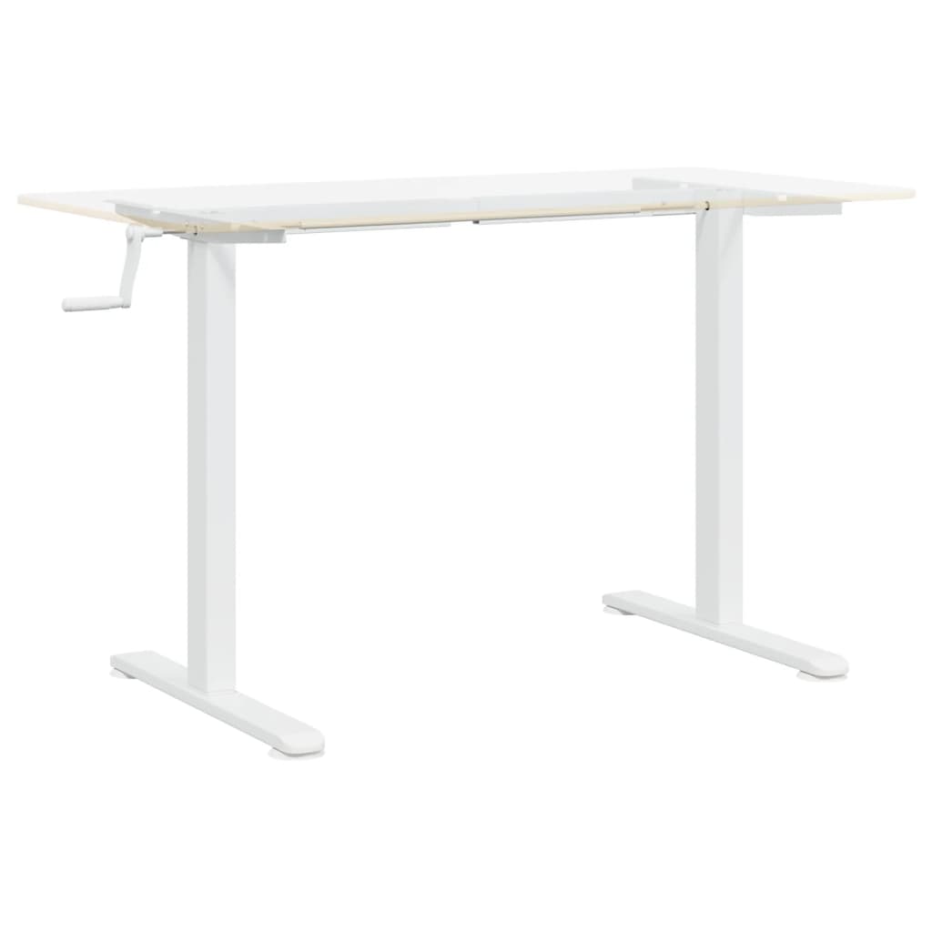 vidaXL Marco de escritorio de pie acero blanco (94-135)x60x(70-114) cm