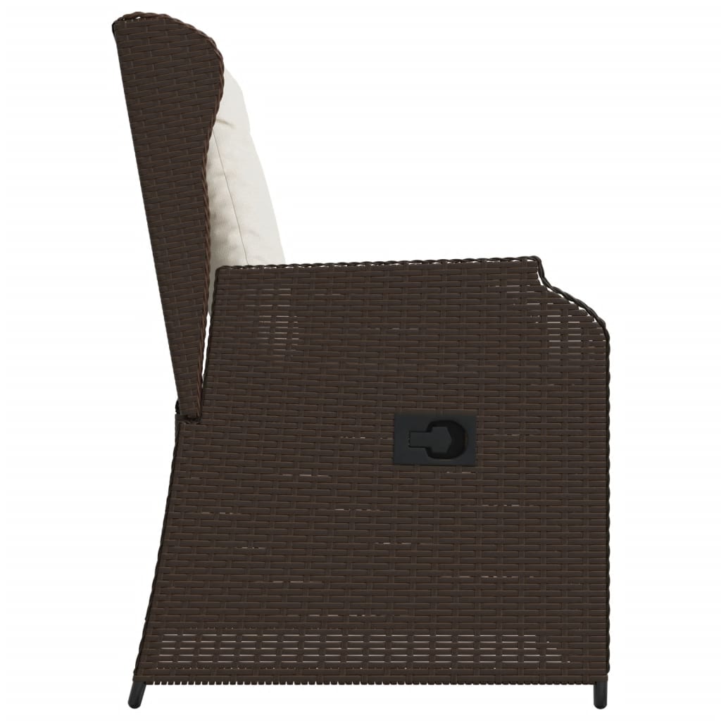 vidaXL Sillones reclinables jardín con cojines marrones 2 uds ratán PE